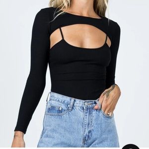 Princess Polly Calla Black Long Sleeve Bodysuit with Bolero